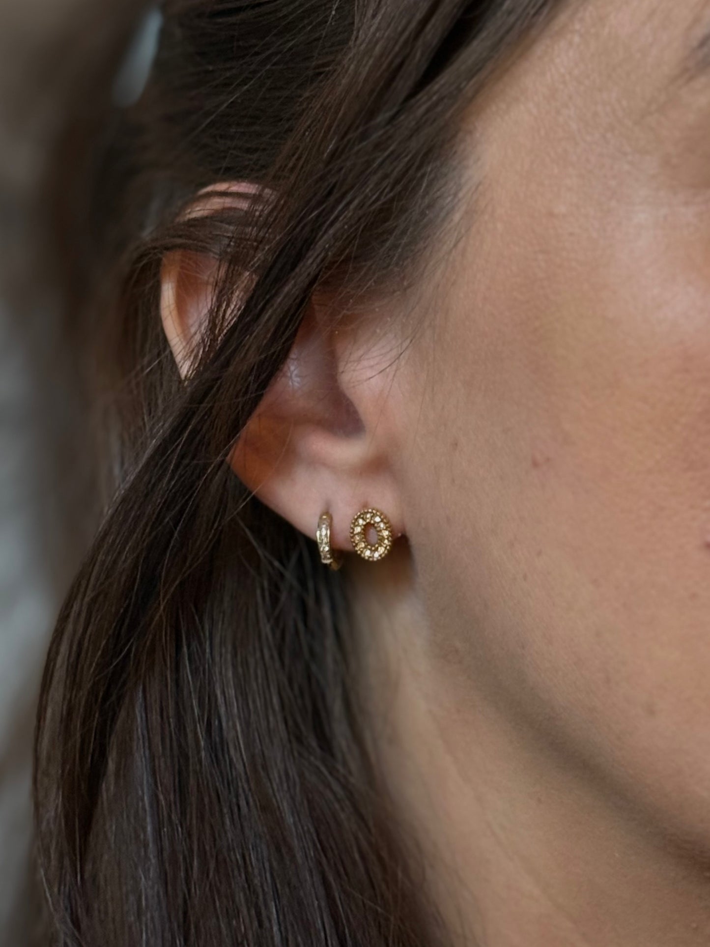 Oval Crystal Studs