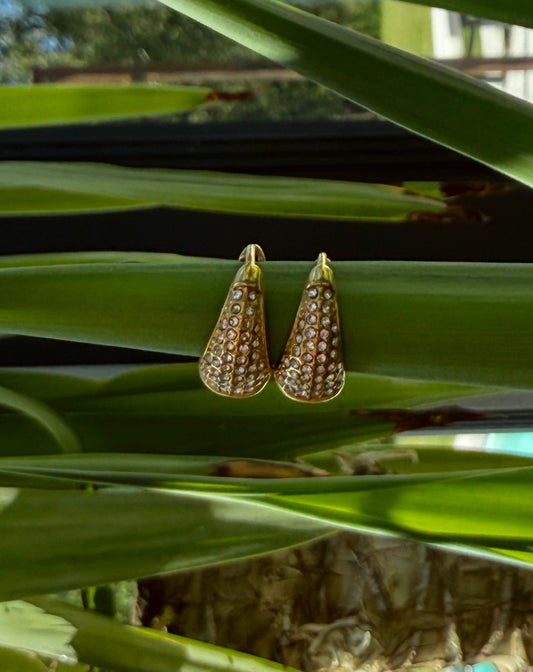 Bold Flow Hoops med strass - rostfrittstål - Milone Jewelry