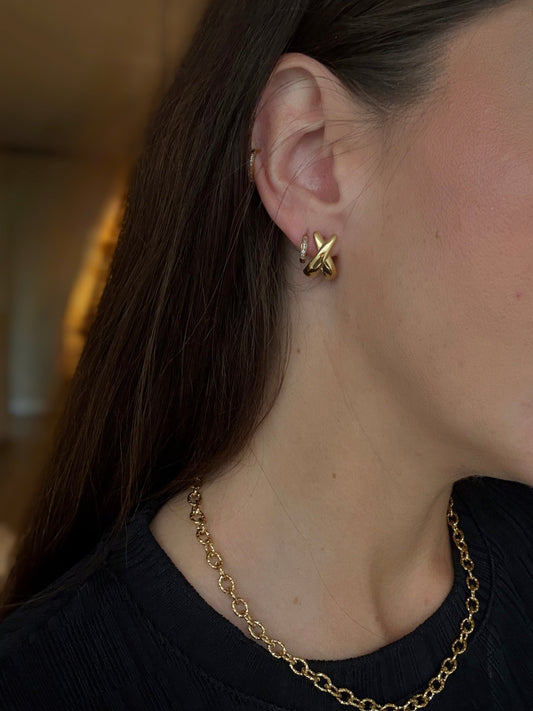 Crossed Stud Earrings - Milone Jewelry