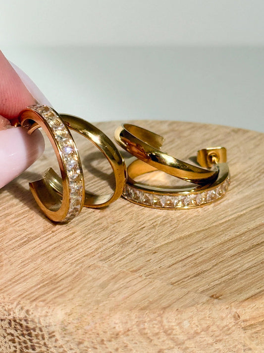 Duo Spark Hoops - Milone Jewelry