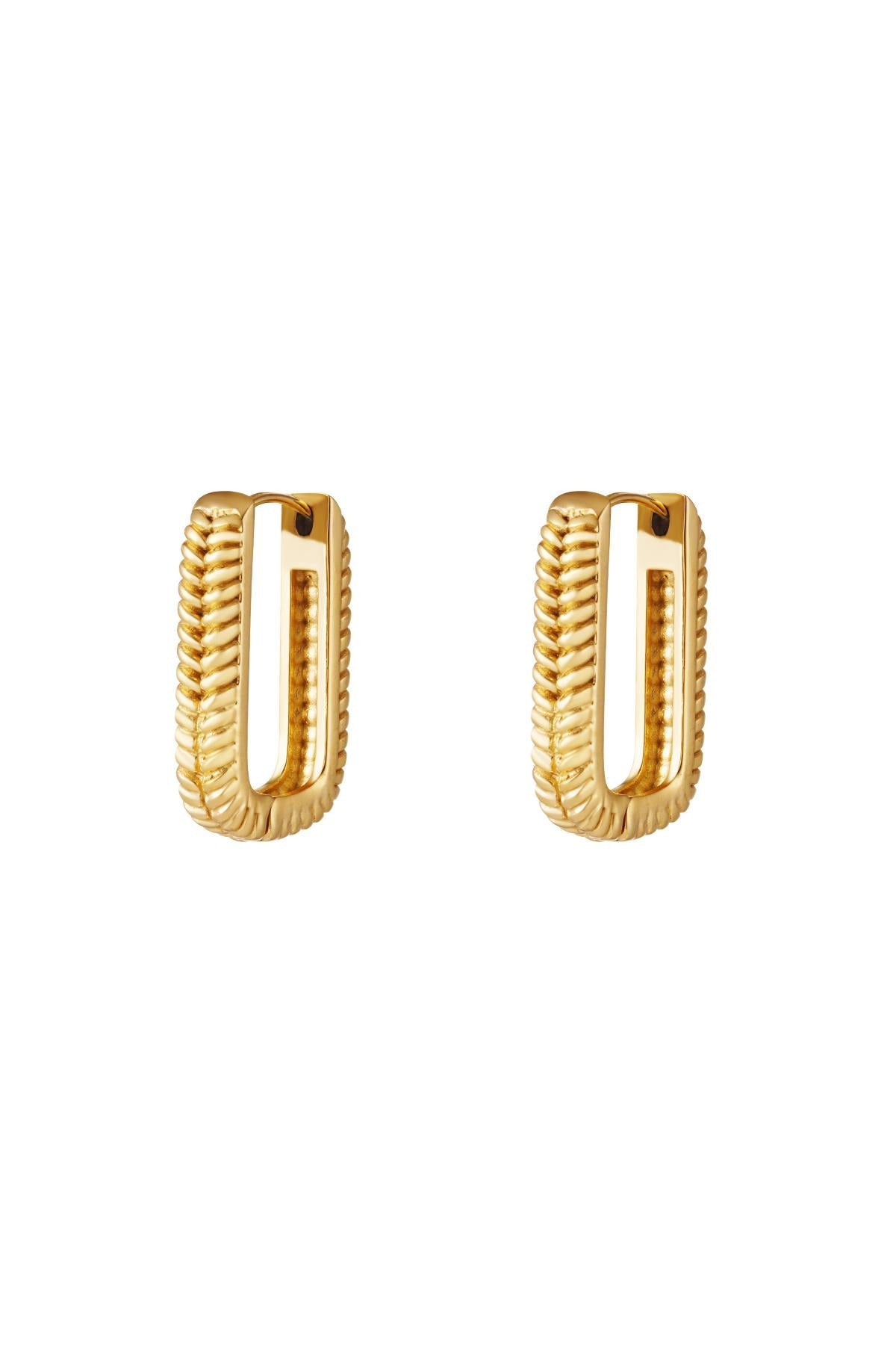 Flätade Rektangelörhängen – Guld - Milone Jewelry