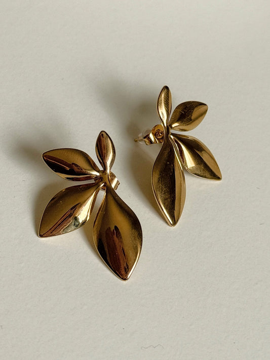 Golden Leaf Earrings - Milone Jewelry
