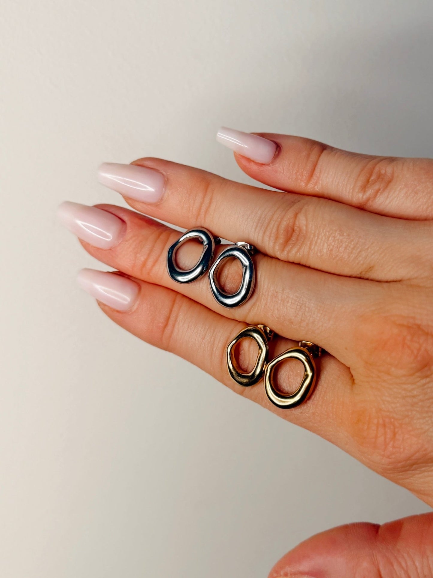 Organic Oval Studs - Milone Jewelry