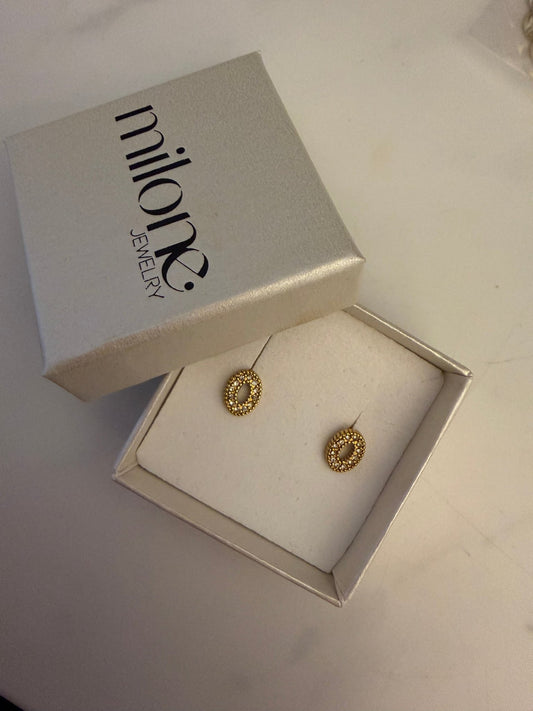 Oval Crystal Studs - Milone Jewelry