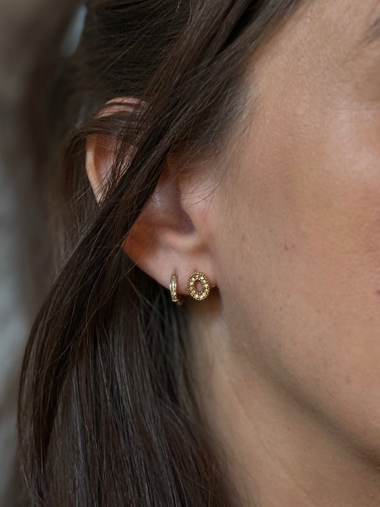 Oval Crystal Studs