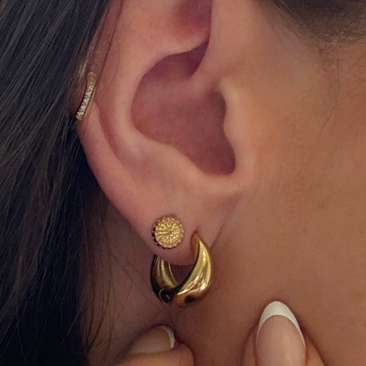 Bold Flow Hoops - rostfrittstål - Milone Jewelry