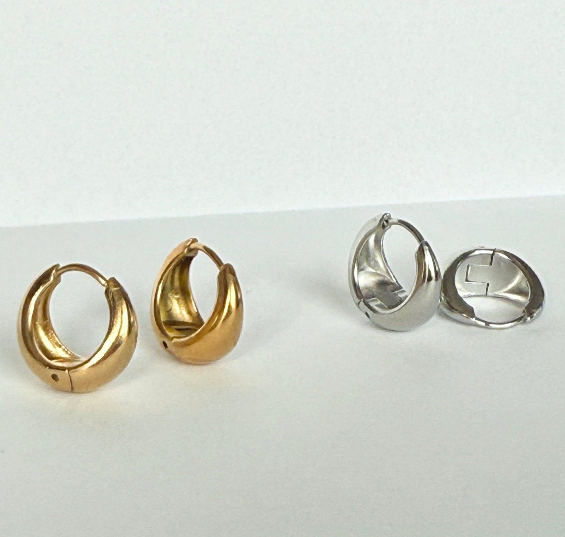 Bold Flow Hoops - rostfrittstål - Milone Jewelry