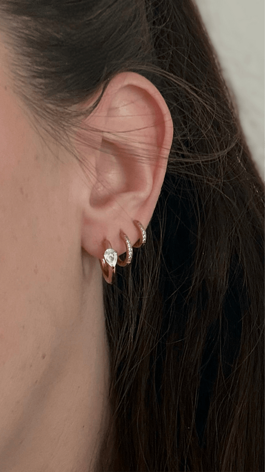 Crystal Drop Hoops - Milone Jewelry