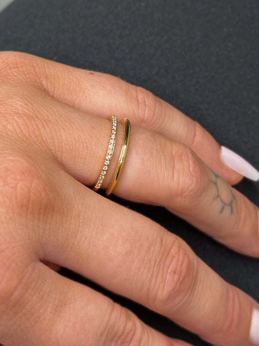 Double Band Zircon Ring - Milone Jewelry