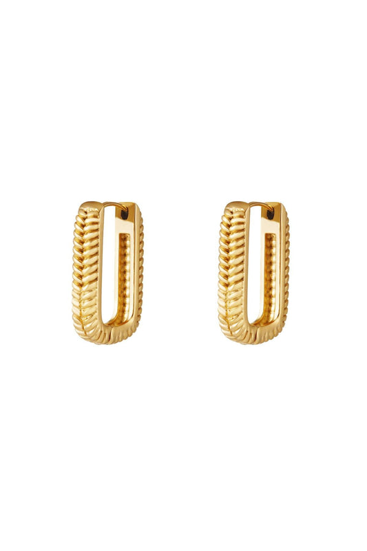 Flätade Rektangelörhängen – Guld - Milone Jewelry