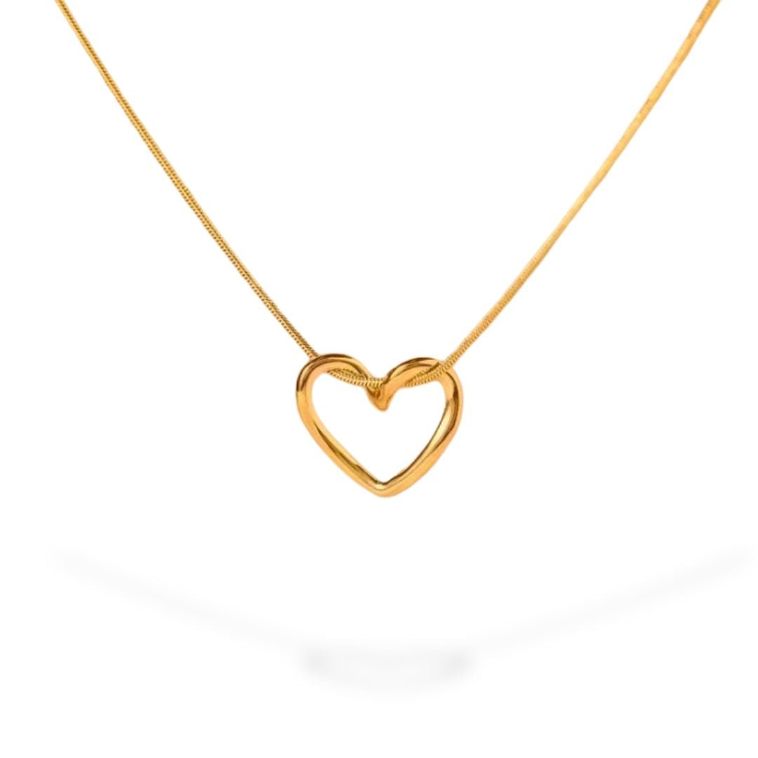 Hjärthalsband Ihåligt med venezia kedja. - Milone Jewelry