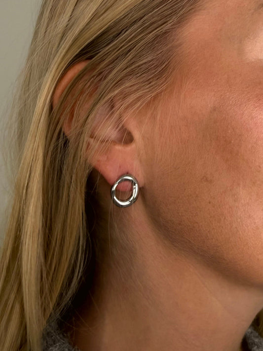Organic Oval Studs - Milone Jewelry