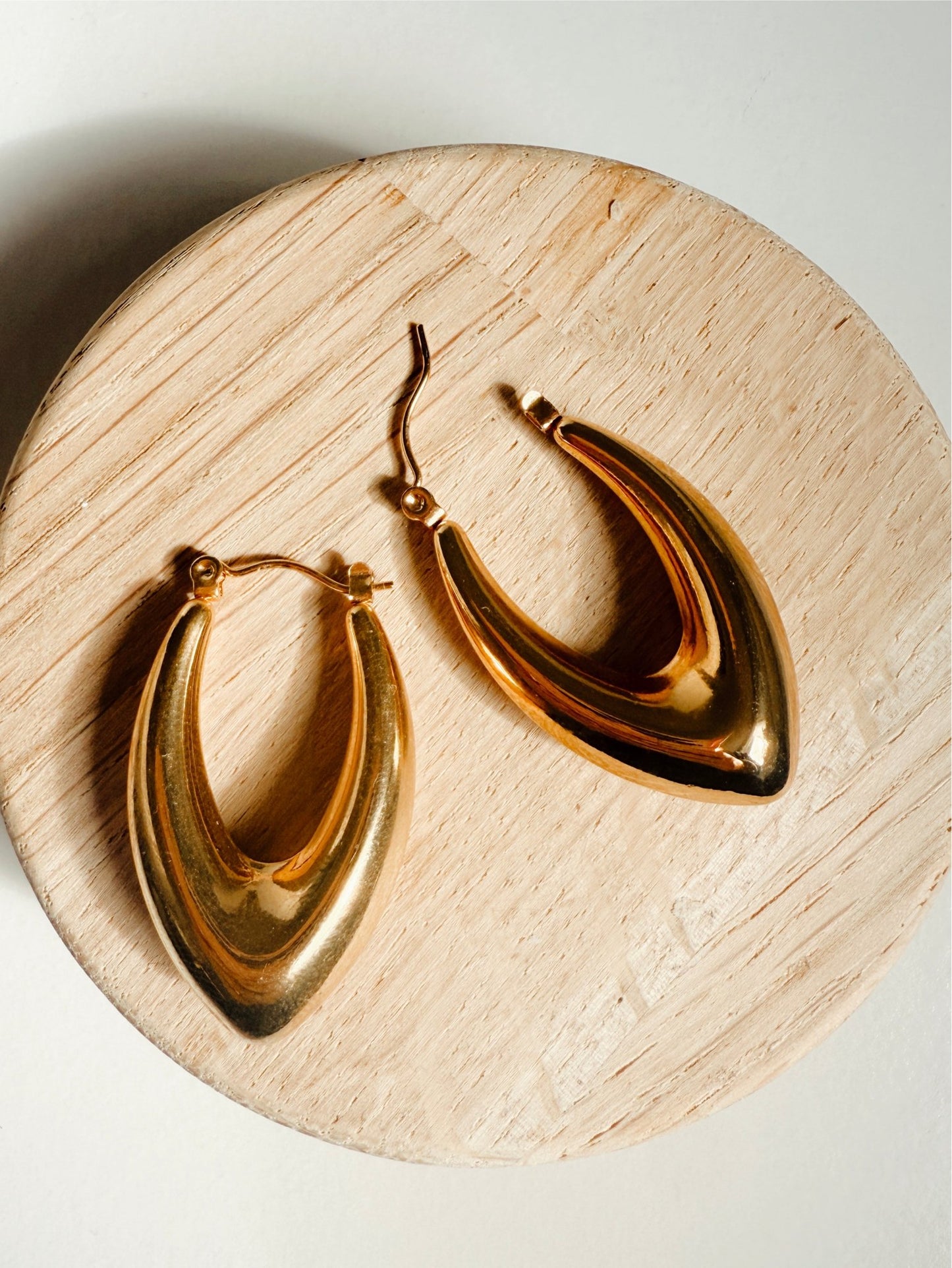Oval Pointed Hoops - Milone Jewelry