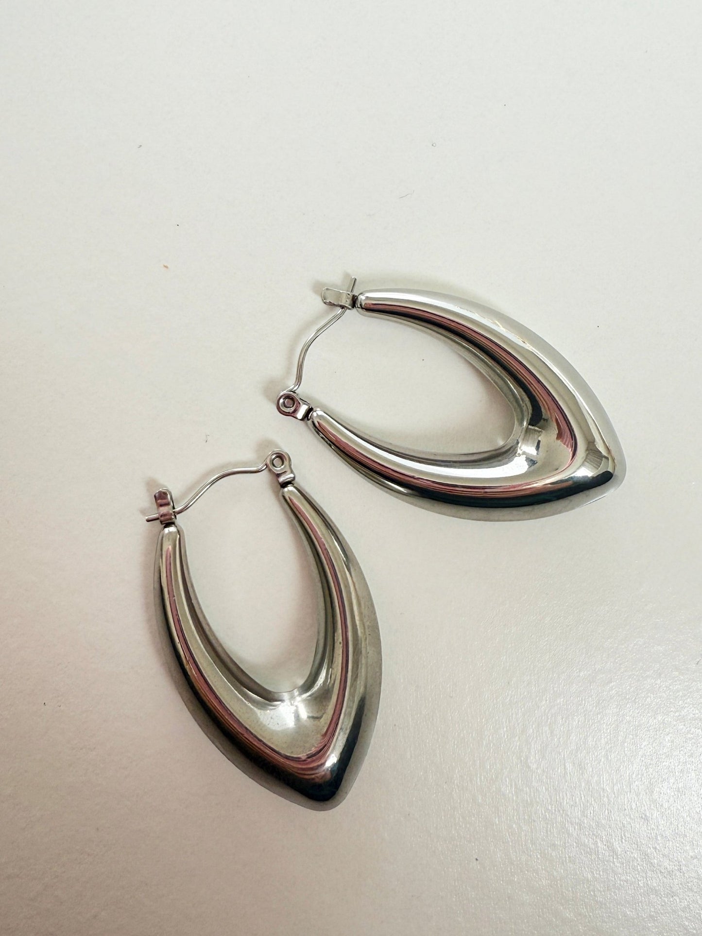 Oval Pointed Hoops - Milone Jewelry