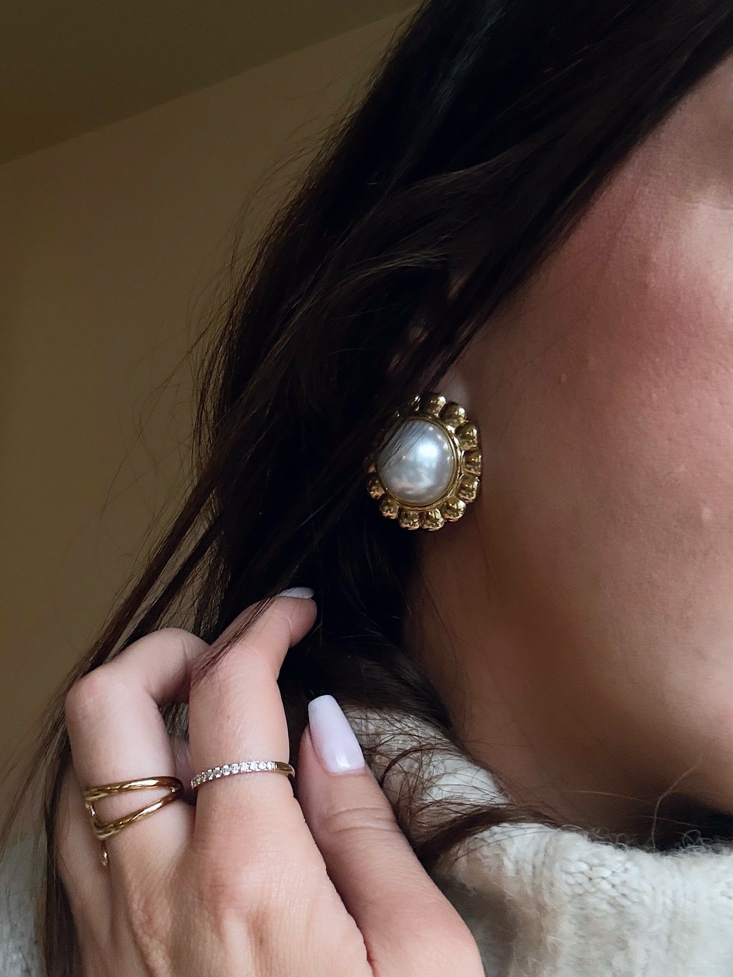 Petal Pearl Studs - Milone Jewelry